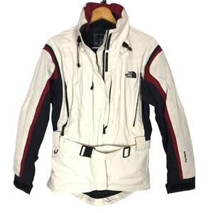 The North Face Hyvent Ski Jacket Snowboard Winter Beige Red Black Colorblock M